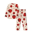 thumbnail image 2 of Kll Red Ladybug Sleepwear Mens Flannel Pajamas,Long Cotton Pj Set, 2 of 9