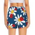 thumbnail image 4 of Uemuo Daisies With Ladybugs Pattern Women's Athletic Shorts High Waisted Running Shorts with Liner Pockets Gym Elastic Workout Shorts-Small, 4 of 9