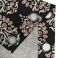 thumbnail image 4 of Ambesonne Damask Grommet Curtain, Traditional Abstract, 50" x 108", Black Cream Ruby, 4 of 6