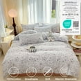 thumbnail image 4 of JOLUSERE 100% Organic Cotton Duvet Cover Sets Full Size, 3 Pieces Soft Mist White Floral Soft Chic Artistic Bedding Sets, 4 of 10