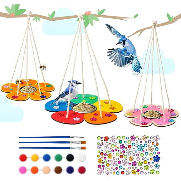 3-pack Mangeoires à Oiseaux pour les Enfants Arts et Artisanat Kit Bricolage Enfants Activités de Plein Air Artisanat