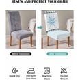 thumbnail image 4 of Stretch Chair Covers Set of 6, Christmas Winter Snowflake Blue Stripes Universal Fit Elastic Decorative Dining Chairs Slipcovers for Wedding, Banquet, Snowflakes Vintage Linen, 4 of 6