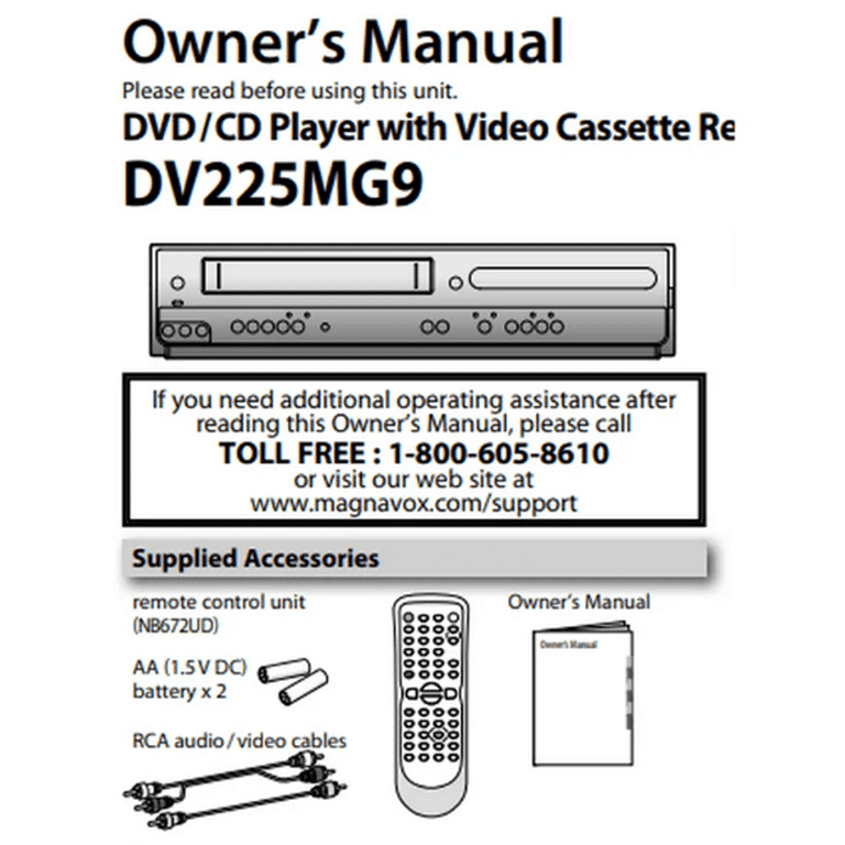 Magnavox DV225MG9 Combo VHS Recorder & DVD Player, 4 Head Hi