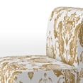 thumbnail image 3 of Designart "White and Gold Damask" Upholstered Patterned Accent Chair and Arm Chair, 3 of 5