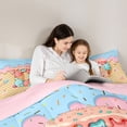 thumbnail image 4 of Manfei Lovely Monogrammed D Full Size Comforter Sets,Cute Ice Cream Bedding Comforter Set,Yellow,Pink Reversible,3-Piece,1 Comforter and 2 Pillowcases, 4 of 7
