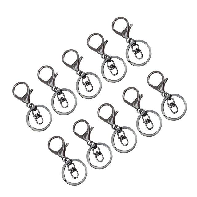 Transemion 10pcs Metal Key Chain Snap Hooks - Accessories For Personalized Keychain Clasps Swivel Hooks Gun black 1Set