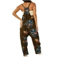 thumbnail image 4 of Yievot Jumpsuits for Womens Casual Summer Rompers Sleeveless Floral Print Loose Strap Baggy Overalls Women Jumpsuit with Pockets 2025 2025 Birthday Gifts Pants for Women, 4 of 6