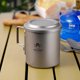 thumbnail image 4 of Titanium Tea Cup with Folding Handle Outdoor Camping Tea Maker Mug with Tea Strainer 420ml, 4 of 5