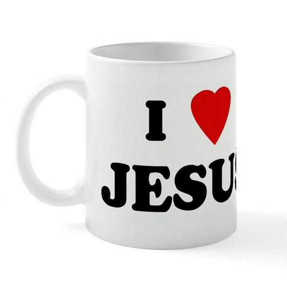 CafePress - I Love JESUS Mug - 11 oz Ceramic Mug - Novelty Coffee Tea Cup