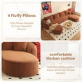 thumbnail image 6 of 138.6" U Shaped Modern Modular Sectional Curved Sofa with Ottoman, Minimalist Style Comfy Cloud Couch for Living Room Apartment, No Assembly Required Boneless Couches (Orange,Right Facing Chaise), 6 of 7