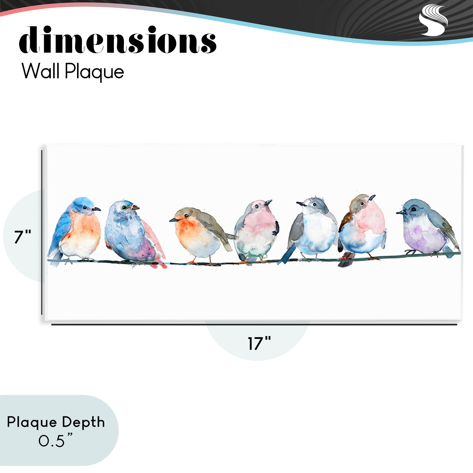Stupell Industries Perching Pastel Birds Wall Plaque Art, design by Lorenzo Collective