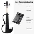 thumbnail image 3 of Yescom 4/4 Electric Violin Full Size Wood Silent Fiddle Musical Instrument Fittings Headphone Black, 3 of 12