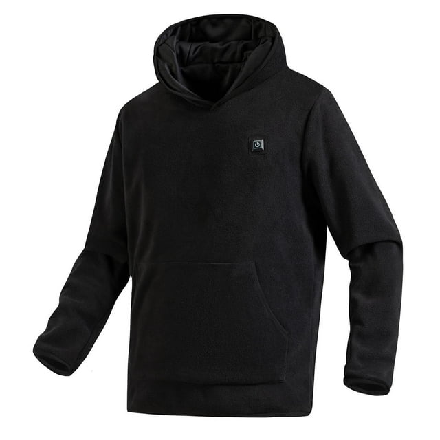 KIHOUT Men's Winter Jacket Intelligent Heating Top Solid Color Winter Comfortable Long Sleeve Hoodie Coat,Size L5-XL