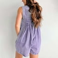 thumbnail image 4 of Womens Casual Sleeveless Tie Front Denim Romper Overall Shorts Summer Jean Romper With Pocket Elegant Pant Suit Pants Jumpsuit for Women Comfy Jumpsuits Cover Ups Romper with Skirt Overlay Juniors, 4 of 8