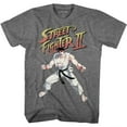 thumbnail image 1 of Street Fighter Video Martial Arts Arcade Game Ryu Graphite Heather Adult T-Shirt, 1 of 2