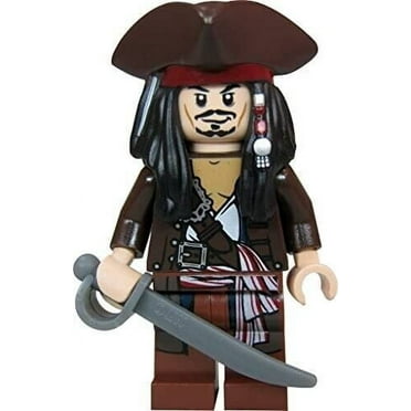 LEGO Jack Sparrow Minifigure with Cutlass Sword, Clear Polybag, Pirates of the Caribbean, 2"
