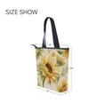 thumbnail image 7 of Zipper canvas bag large capacity large size practical handbag durable Canvas with leather material Vintage Fashion Sunflowers, 7 of 7