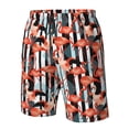 thumbnail image 6 of Uemuo Cool Flamingo Pattern Men's Swim Trunks Hawaiian Beach Bathing Suit Swimsuits Beach Quick-Dry Shorts with Pockets-, 6 of 9