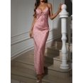 thumbnail image 5 of Chiquease Ruffled V‑Neck Hollow‑Out Spaghetti‑Strap Long Party Dress, Elegant Slip Gown for Holiday, Birthday and Formal Occasions, 5 of 12