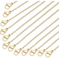 thumbnail image 1 of Cadena de acero inoxidable para fabricación de joyas: Cadenas para collares LUCKYPADS a granel Cadenas finas chapadas en oro de 1,5 mm Paquete de 20 cadenas tipo cable de oro para fabricación de colla, 1 of 3