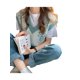 thumbnail image 5 of VISgogo - Chaleco de punto con cuello en V para mujer, diseño de flores a la moda, camisetas sin mangas apiladas VISgogo  moda, 5 of 8