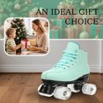 thumbnail image 5 of Yabanana Roller Skate, Adult Teen Classic Fashion PU Leather Roller Skates with Light up Wheels Shoes Bag(Green), 5 of 7