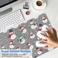thumbnail image 4 of Long Mouse Pads for Desk,Gray Christmas Snowman Pattern Desk Mats on Top Of Desks, Desk Mouse Pad Extra Large with 3mm Non-Slip Base and Stitched Edge for Gaming,Office,Work,Home 31.5x11.8in, 4 of 5