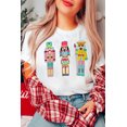 thumbnail image 3 of Women's White Chenille Nutcracker Doll Graphic Christmas Fashion Tee | [ZhiHiMeRi] | (US 20-22)2XL, 3 of 9