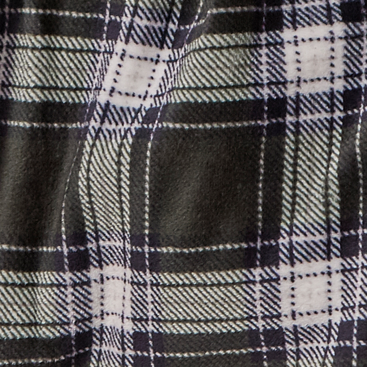 Cuddl Duds Oversized Throw Blanket with a Sherpa Foot Pocket, 50" x 70", Green Plaid