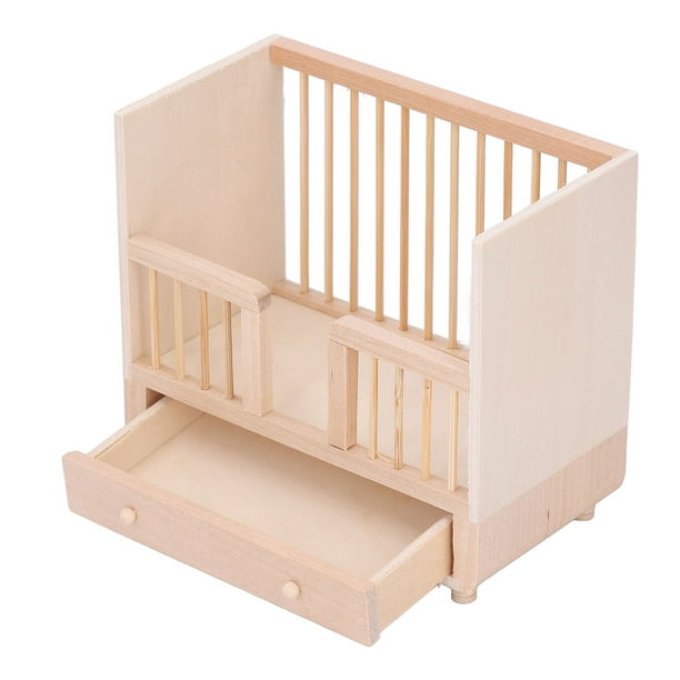 Cuna 1: 12, Cuna De Muñeca De Madera, Moisés, Cuna Simulada, Casa De Muñecas En Miniatura, Muebles, Cama Para Dormitorio