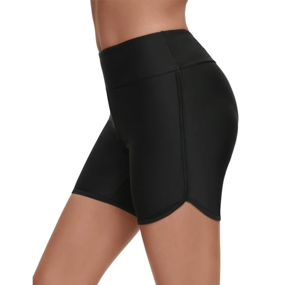 Womens High Waisted Swim Shorts Tummy Control Bathing Suit Boardshorts Bottoms Swimming Shorts Swimsuit Liner