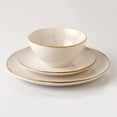 thumbnail image 4 of Famiware Stoneware Dinnerware Sets, 12 Piece Plates and Bowls, Dishes Set for 4, Antique White, 4 of 9