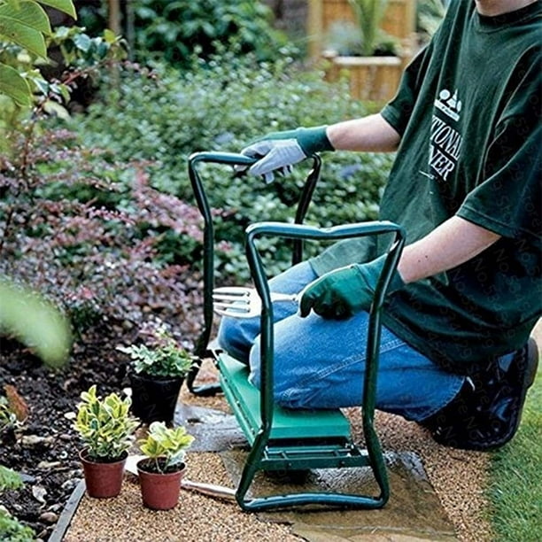 Garden Kneeler and Seat Foldable Patio Bench with Kneelers Pad