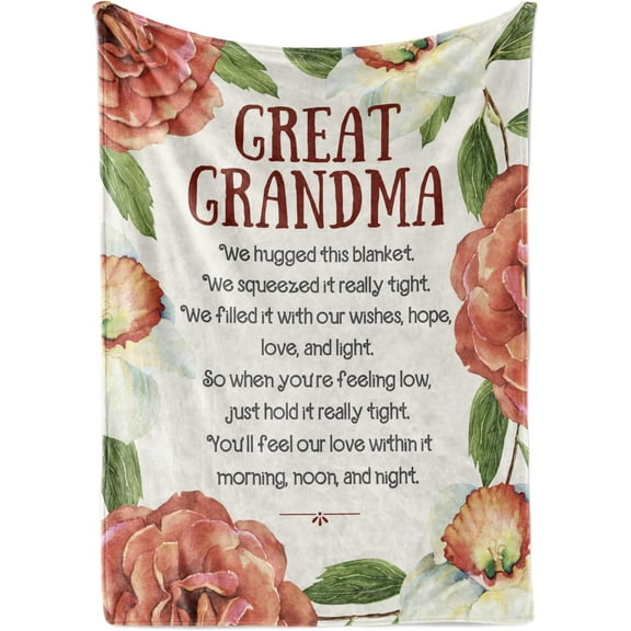 Great Grandma Gifts, Super Soft Flannel Throw Blankets Gifts for Great Grandma, Great Grandmother Nana, Gigi, Granny, Grammy Presents for Birthday Mothers Day, 50” x 60”- Best Ever