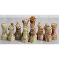 thumbnail image 2 of Radicaln Marble Chess Pieces Black & Green 3.5" King Figures Handmade 32 Chess Figures Family Games, 2 of 6