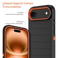 thumbnail image 2 of I-HONVA Compatible with iPhone Air Case,3-Layer Heavy Duty Drop Protection Anti-Slip Bumper Rugged Shockproof Dustproof Protection 6.6 inch Phone Case,Stripe Black Orange, 2 of 7