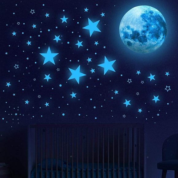 Wall Stickers, Glow in The Dark Stars, Glow in The Dark Moon for Ceiling Planets Space Wall Stickers Solar System Galaxy Wall Decals 1049PCS