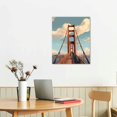 thumbnail image 2 of Shiartex  Red Bridge Wall Art-Cross-Sea Bridge Bedroom Wall Decor-City Poster for Living Room Pictures-Modern Artworks Canvas Painting Office Home Decorations (16x20 Inch), 2 of 3