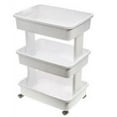 thumbnail image 3 of Mainstays 3-Tier Plastic Rolling Laundry Cart, Arctic White, 3 of 11