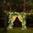 thumbnail image 3 of Artificial Eucalyptus Leaf Plant Fairy Window Curtain String Lights, Plants Hanging Garland Faux Greenery Leaves Bedroom Decor for Wedding Home Decor (Warm Light), 3 of 3