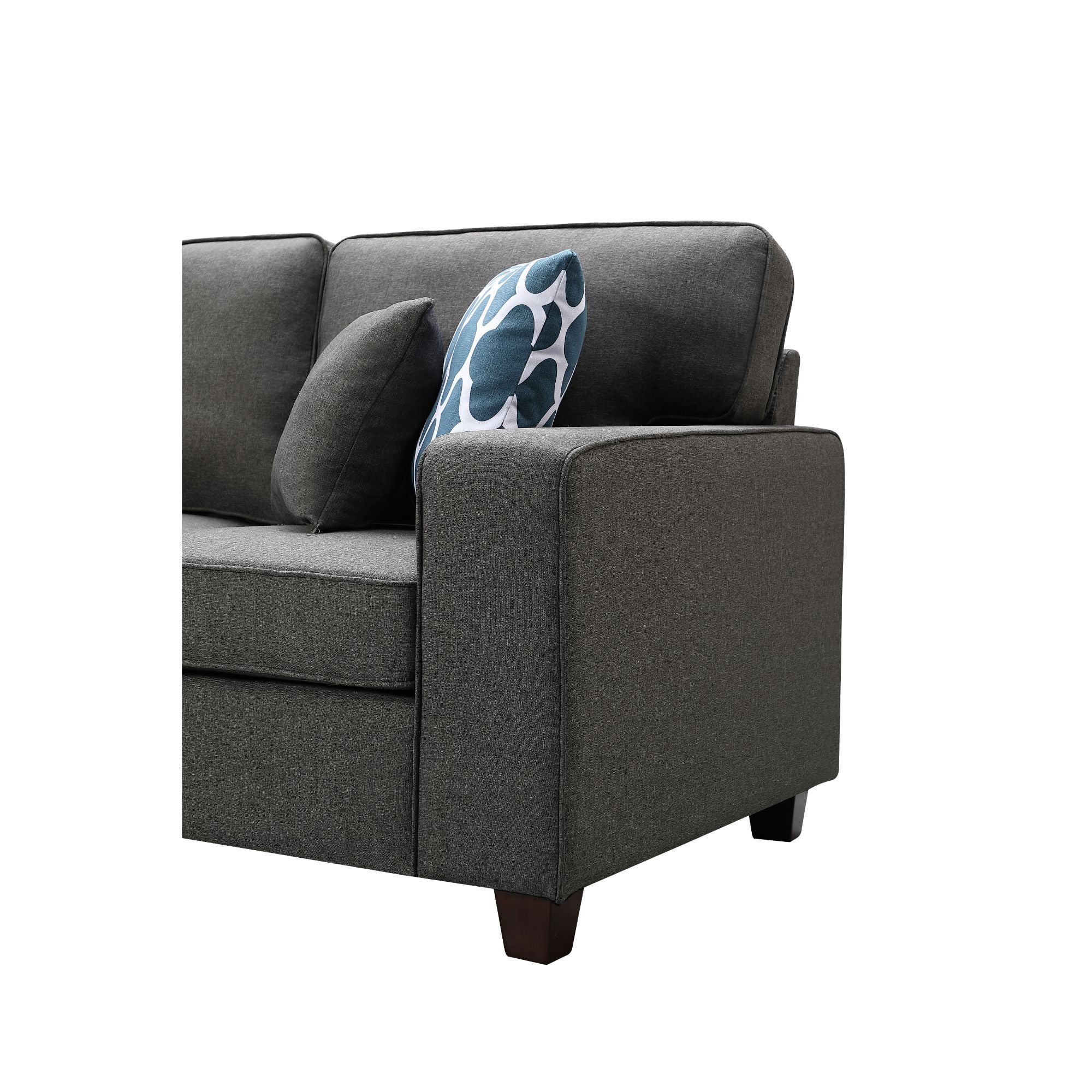 Lilola Casanova Fabric 7 Piece Modular Sectional Sofa and Ottoman