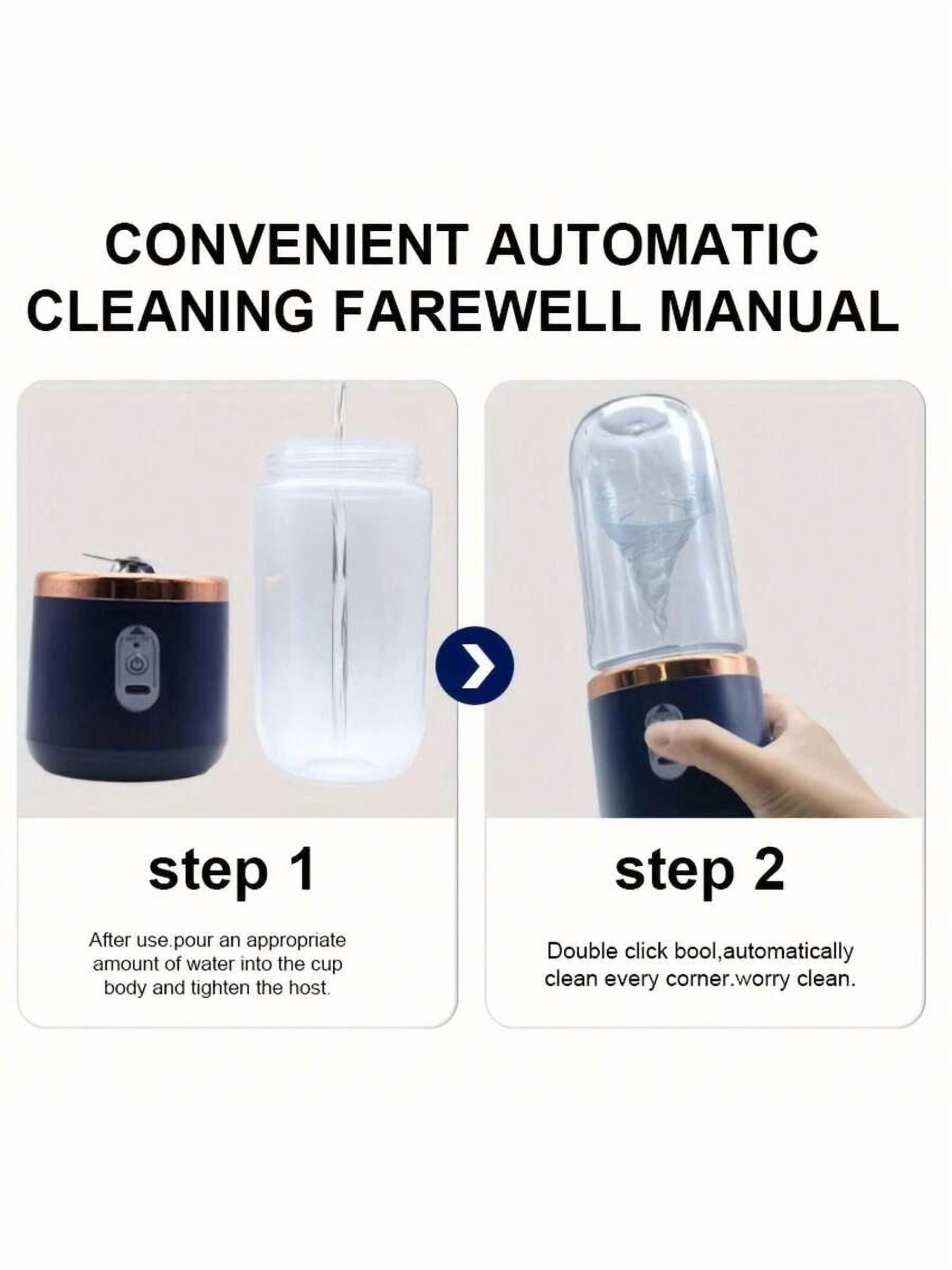 USB Rechargeable Portable Juicer Blender Cup - 6 Blades, Compact Multi-Functional Mixer for Travel, Camping, Home - Durable Navy Blue Food Processor, Modern Kitchen Tool
