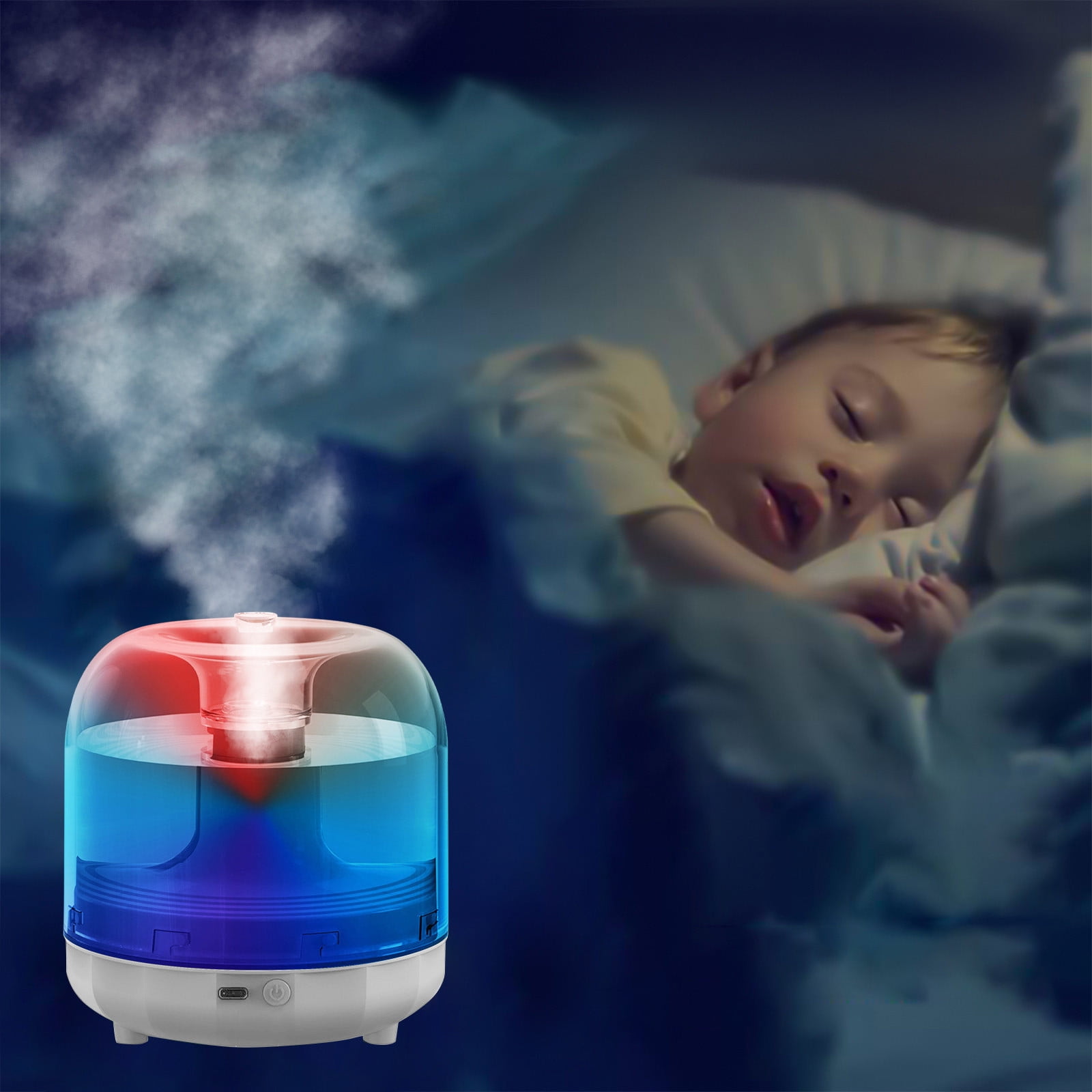 YZEGDCH Samll Air Humidifiers for Bedroom,Glass Art Silent Humidifier (Fashion White) for Car,Office,Travel,Plants