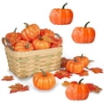 thumbnail image 3 of 12 Pieces Mini Artificial Pumpkins,Lifelike Simulation Mini Pumpkins Fall Mini Artificial Pumpkins,Halloween Thanksgiving Autumn Theme Party Decorations Mini Pumpkins (Orange), 3 of 4