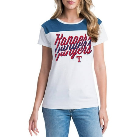 Texas Rangers Autographed Mlb Baseball - MLB Texas Rangers Women's Short Sleeve White Graphic Tee
