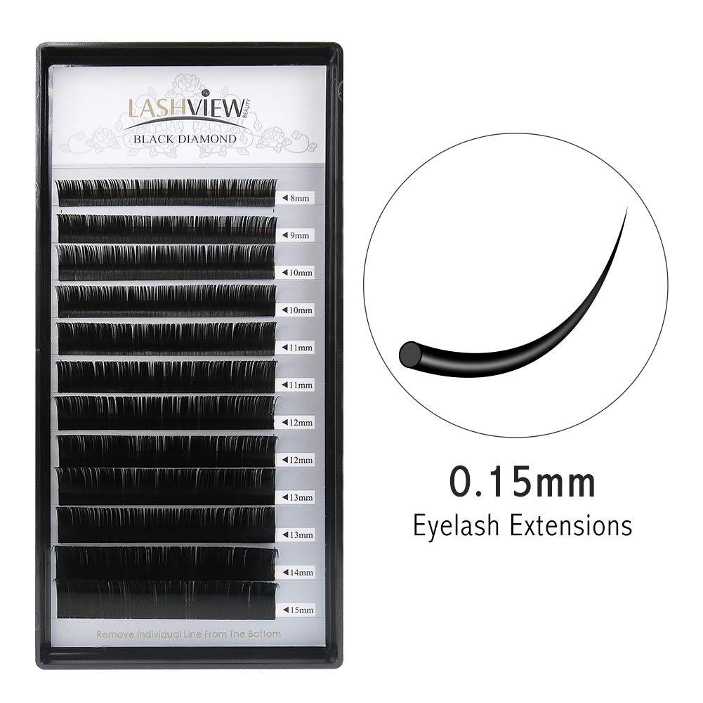 LASHVIEW 0.15 Thickness Premium C Curl Mixed Tray Eyelash Extensions