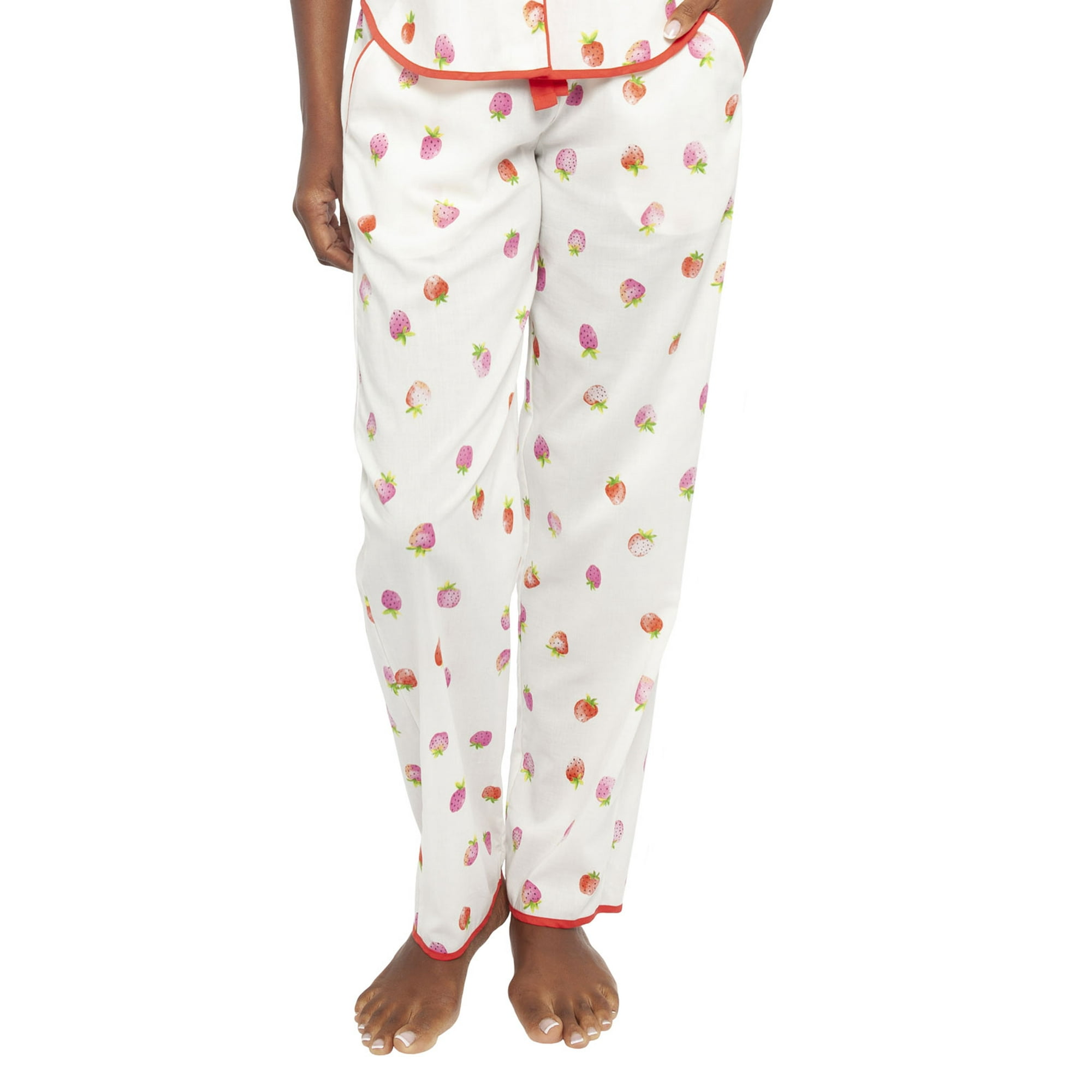 Cyberjammies 4451 Sophia Cream Off White Strawberry Print Cotton Pyjama Pant 18 Walmart
