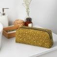 thumbnail image 7 of Uemuo Gold Glitter Printed Leather Pencil Case, Pencil Pouch, Portable Pencil Bag, Pen Case for& Office, 7 of 7