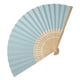 thumbnail image 5 of Abanico chino plegable de bambú con varillas, abanico de papel en blanco para hacer tú mismo, decoración para bodas, fiestas, color azul claro, 5 of 15