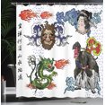 thumbnail image 4 of Ambesonne Japanese Shower Curtain, Manga Style Dragon, 69"Wx75"L, Green Blue, 4 of 5